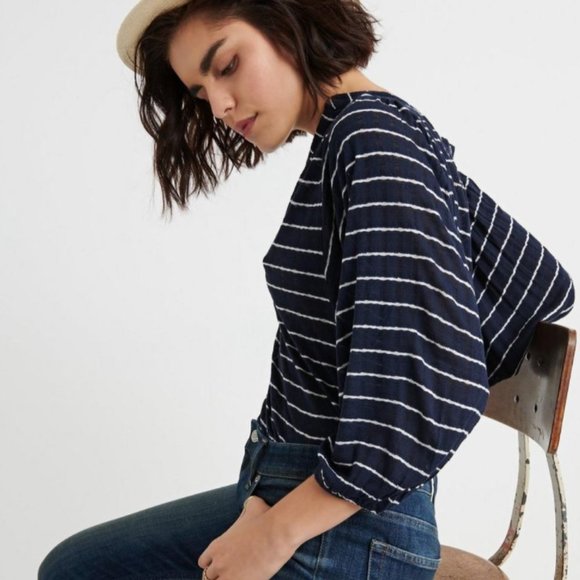 Lucky Brand Women's Flowy Stripped Jacquard Top - Picture 3 of 6